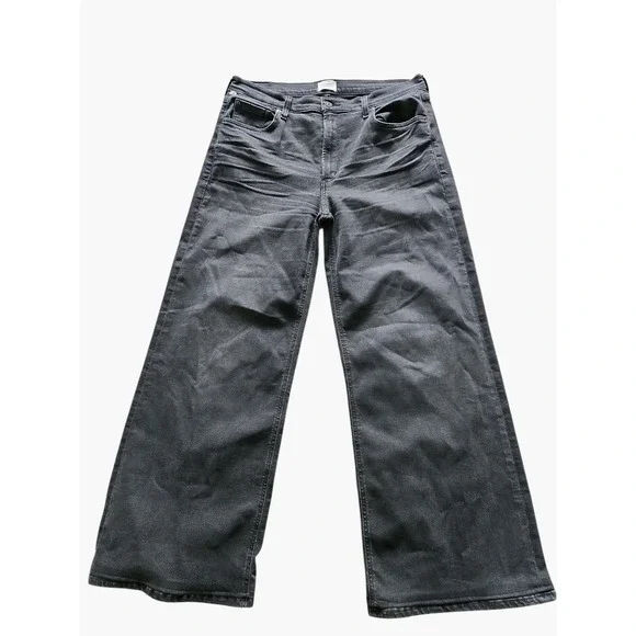 Citizens Of Humanity Loli Mid Rise Wide Leg Black Jeans Denim W32 EUC Pockets - Picture 3 of 16